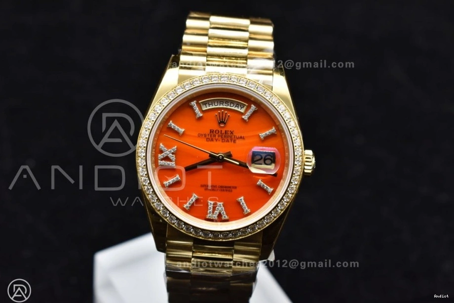 Best Edition Carnelian on Dial Date Red Bracelet YG 36 1:1 A2836 YG Day RAF 1202